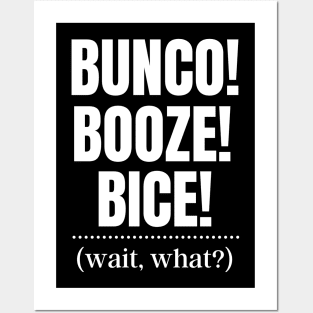 Bunco Booze Bice Dice Game Night Gift Posters and Art